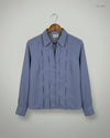 Excellent Condition Womens Summer Tops | Preloved Fosby | Blue Polyester | Thrift Shop for Women Islamabad Pakistan | OTS