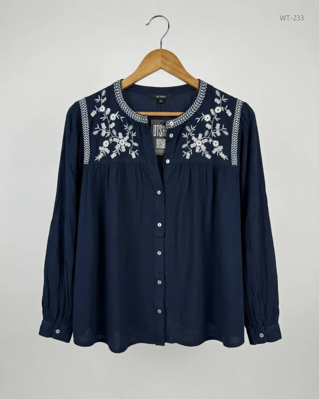 Preloved Premium Womens Summer Tops by Marks & Spencer, Blue Polyester for Women - OTS Thrift Shop Peshawar Pakistan