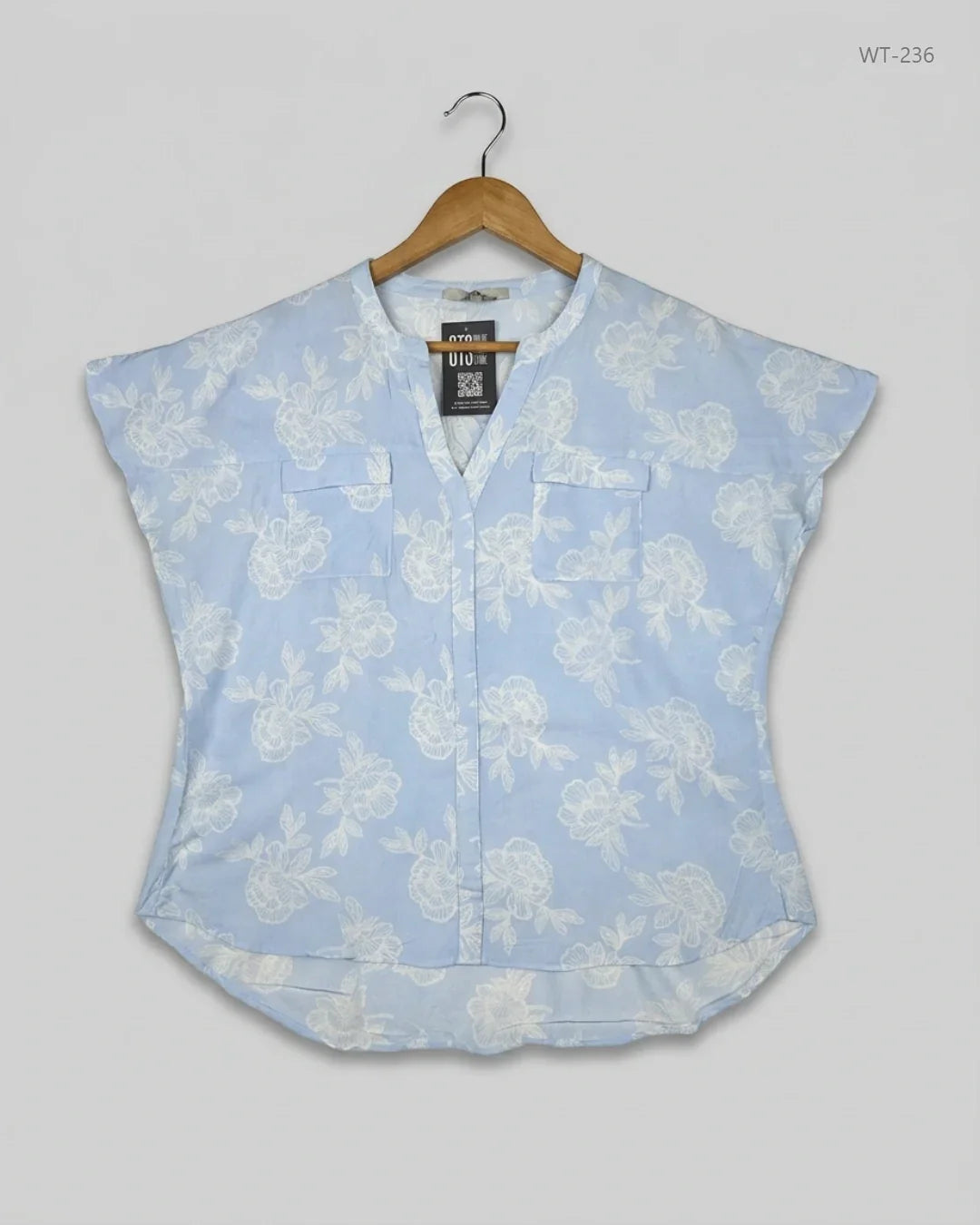 UK Imported secondhand Womens Summer Tops - Peacocks brand, SkyBlue Cotton, Premium condition, for Women - Online Thrift Store Karachi Pakistan