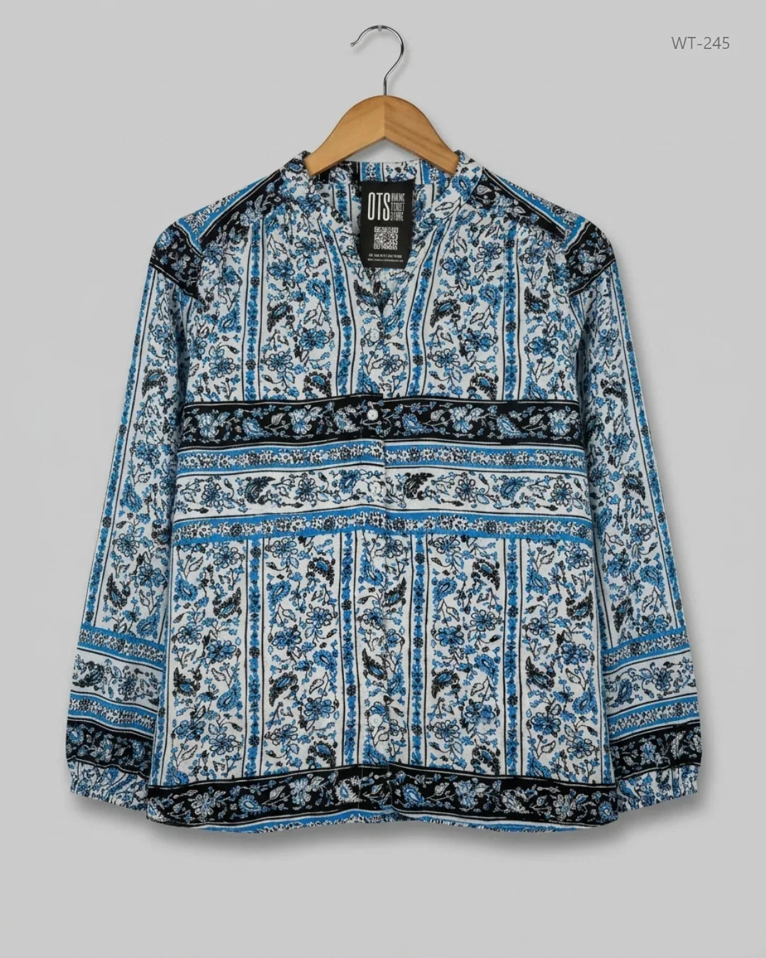 Secondhand Branded Womens Summer Tops by Marks & Spencer, Blue Polyester fabric, Premium condition, for Women - Online Thrift Shop Islamabad Pakistan