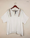 Preloved Premium Womens Summer Tops by Peacocks, OffWhite Viscose for Women - OTS Thrift Shop Lahore Pakistan