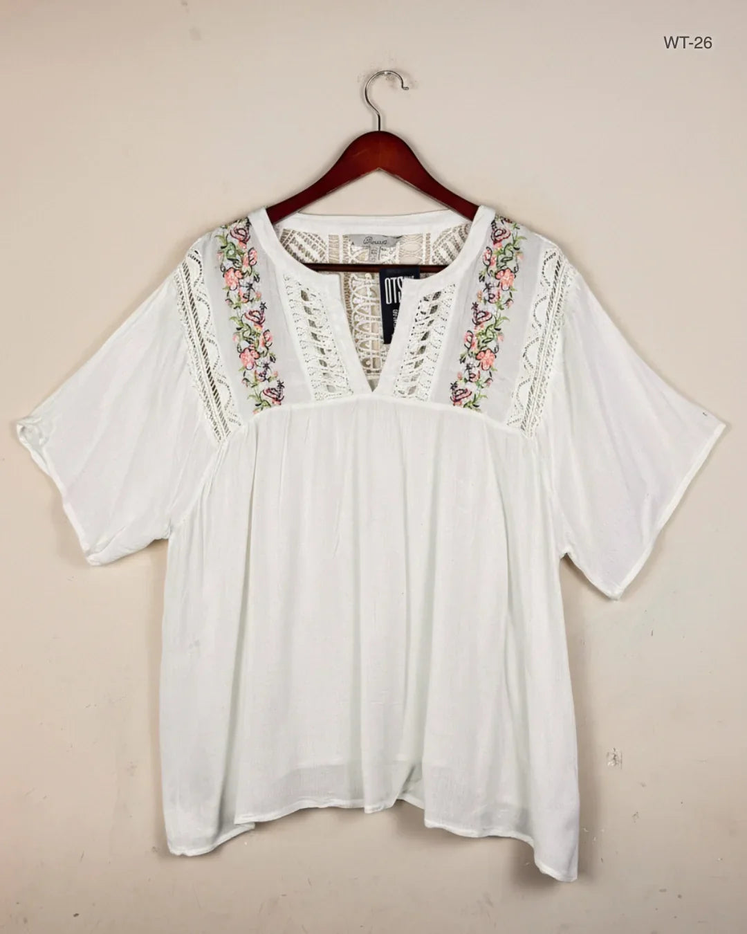 Preloved Premium Womens Summer Tops by Peacocks, OffWhite Viscose for Women - OTS Thrift Shop Lahore Pakistan