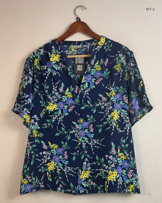 Secondhand Branded Womens Summer Tops by Damart, Blue Polyester fabric, Premium condition, for Women - Online Thrift Shop Peshawar Pakistan