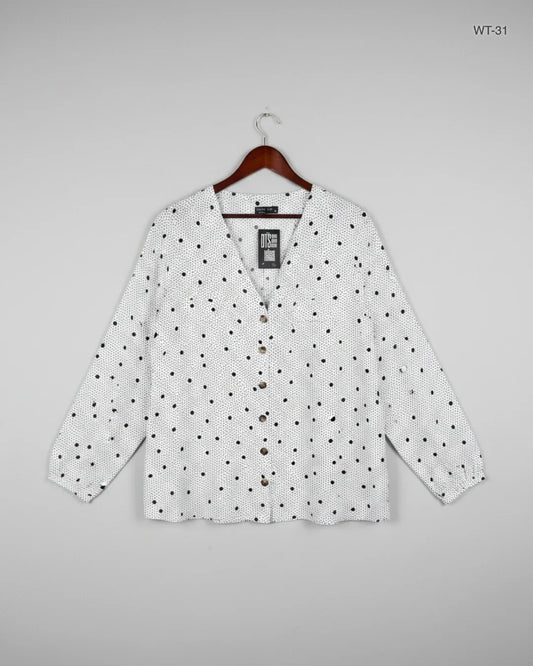 Secondhand Branded Womens Summer Tops by Papaya, White Viscose fabric, Premium condition, for Women - Online Thrift Shop Peshawar Pakistan