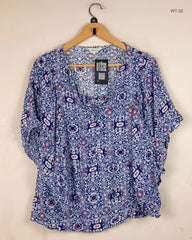 Preloved Premium Womens Summer Tops by Indigo, Blue Viscose for Women - OTS Thrift Shop Lahore Pakistan