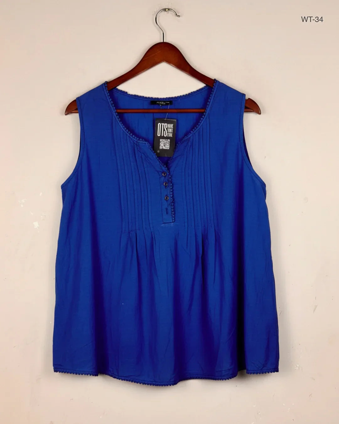 Shop Excellent Womens Summer Tops by Marks & Spencer | Preloved Branded Clothes | Blue Cotton | Women | OTS Thrift Store Lahore Pakistan