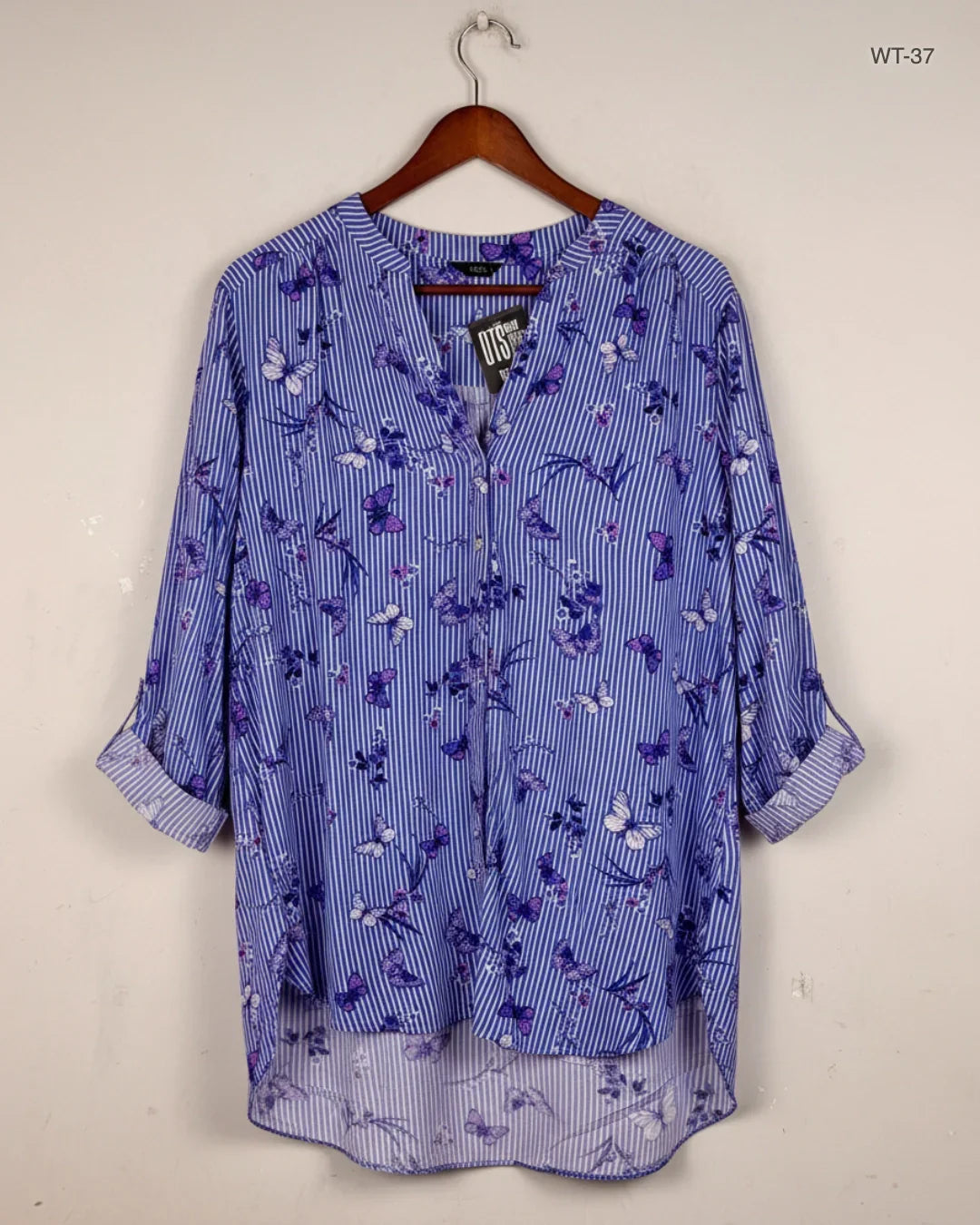 Secondhand Branded Womens Summer Tops by Marks & Spencer, Blue Viscose fabric, Premium condition, for Women - Online Thrift Shop Karachi Pakistan