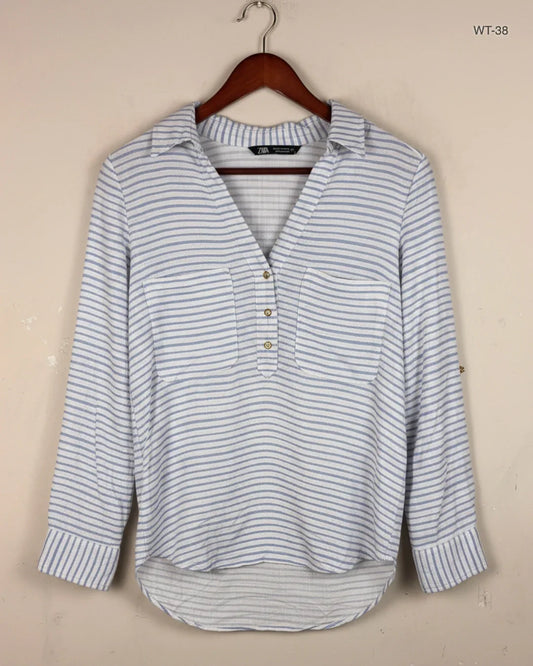 Womens Summer Tops | Zara | Preloved Branded | OffWhite Polyester | Excellent | OTS Thrift Store Islamabad Pakistan