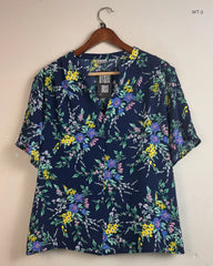 Secondhand Branded Womens Summer Tops by Damart, Blue Polyester fabric, Premium condition, for Women - Online Thrift Shop Peshawar Pakistan