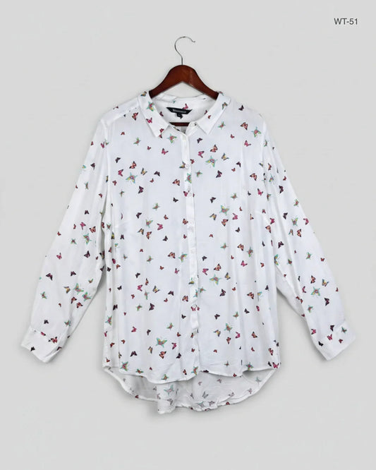Secondhand Branded Womens Summer Tops by Bonmarche, White Viscose fabric, Premium condition, for Women - Online Thrift Shop Lahore Pakistan