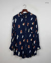 Womens Summer Tops | Monkl | Preloved Branded | Navy Blue Viscose | Premium | OTS Thrift Store Karachi Pakistan