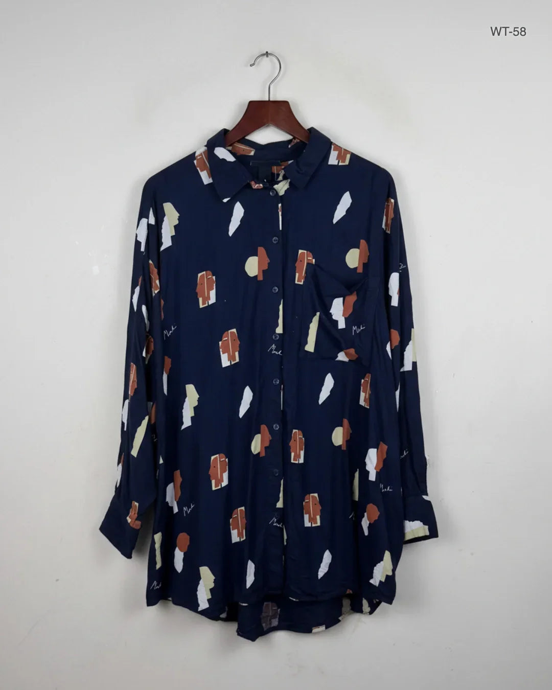 Womens Summer Tops | Monkl | Preloved Branded | Navy Blue Viscose | Premium | OTS Thrift Store Karachi Pakistan