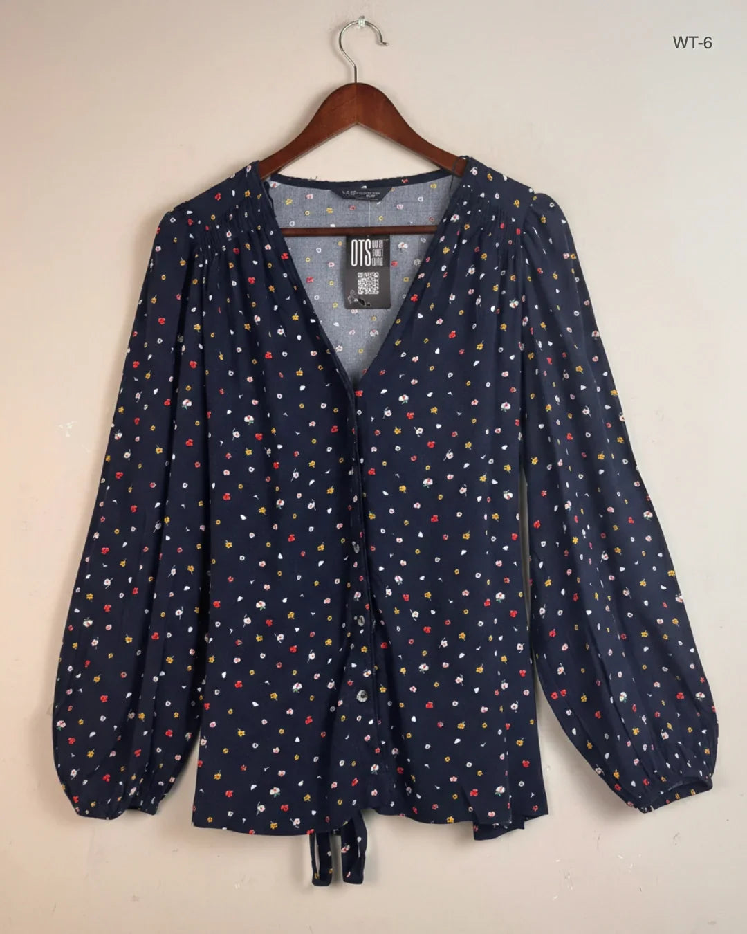 Preloved Premium Womens Summer Tops by Marks & Spencer, Navy Blue Viscose for Women - OTS Thrift Shop Islamabad Pakistan