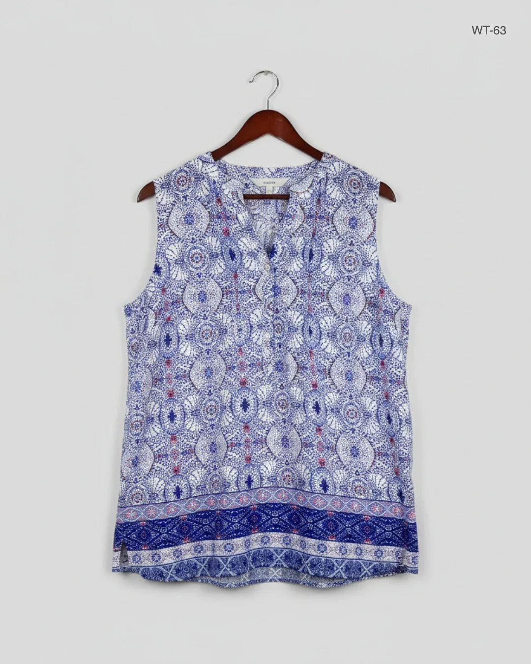 Secondhand Branded Womens Summer Tops by George, White & Blue Polyester fabric, Premium Plus condition, for Women - Online Thrift Shop Karachi Pakistan