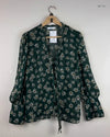 Secondhand Branded Womens Summer Tops by Mango, Green Cotton fabric, Premium condition, for Women - Online Thrift Shop Karachi Pakistan