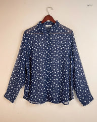 Shop Premium Plus Womens Summer Tops by Classic | Preloved Branded Clothes | Navy Blue Polyester | Women | OTS Thrift Store Islamabad Pakistan
