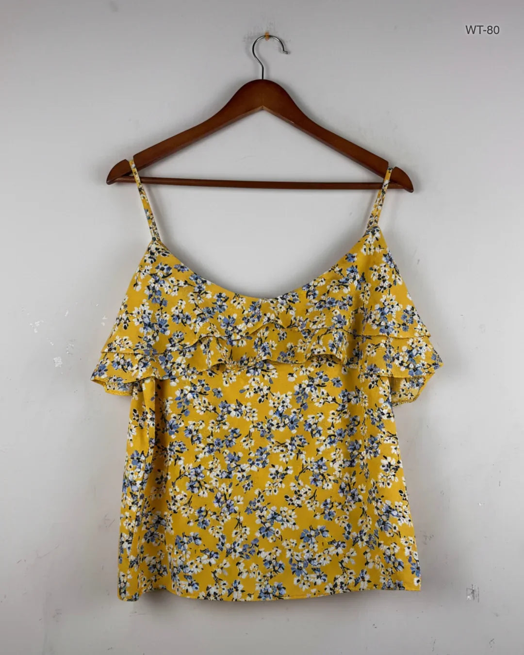 Preloved Premium Womens Summer Tops by Papaya, Yellow Polyester for Women - OTS Thrift Shop Lahore Pakistan