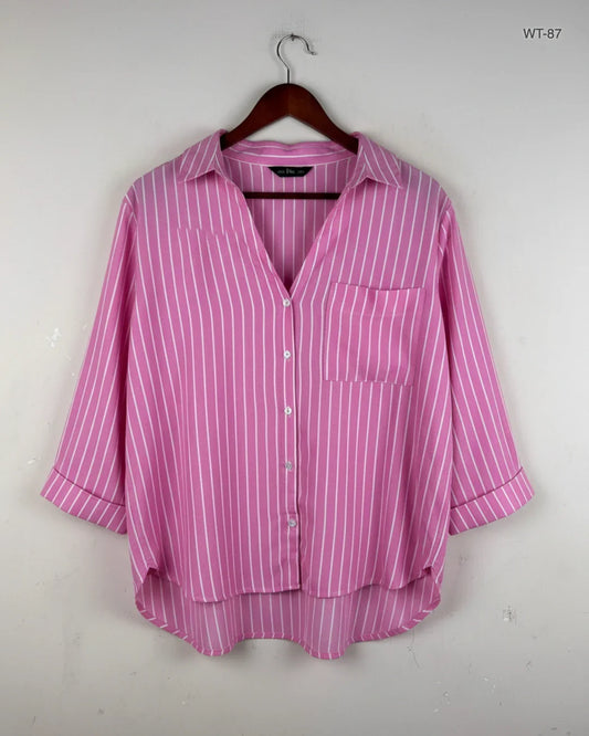 Preloved Premium Womens Summer Tops by F&F, Pink Polyester for Women - OTS Thrift Shop Karachi Pakistan