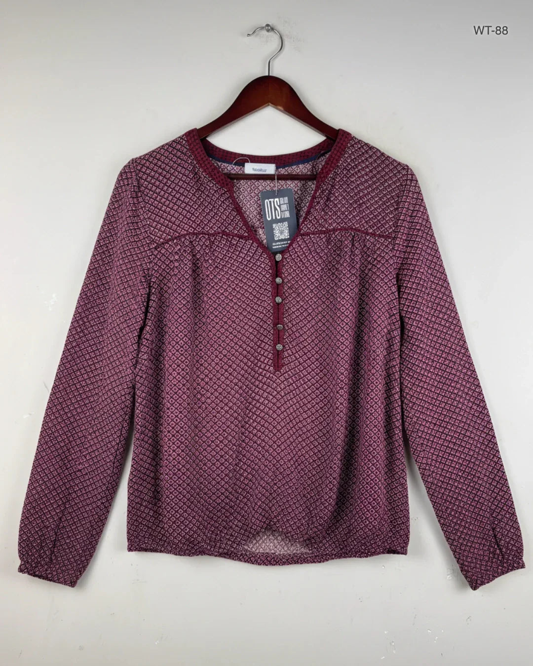 Secondhand Branded Womens Summer Tops by C&A, Maroon Viscose fabric, Premium condition, for Women - Online Thrift Shop Islamabad Pakistan