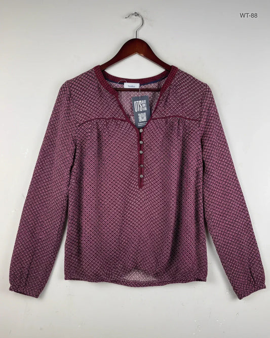 Secondhand Branded Womens Summer Tops by C&A, Maroon Viscose fabric, Premium condition, for Women - Online Thrift Shop Islamabad Pakistan