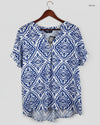 Womens Summer Tops | F&F | Preloved Branded | white & blue Polyester | Premium | OTS Thrift Store Lahore Pakistan
