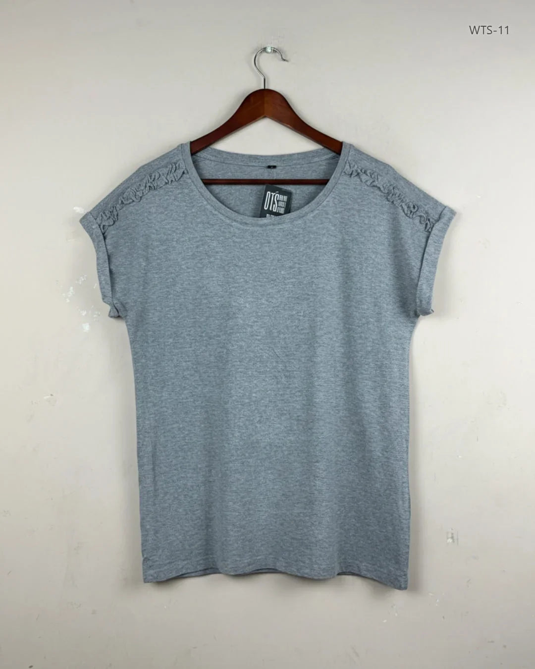 Secondhand Branded Womens Tshirts by Unknown, Gray Viscose fabric, Premium condition, for Women - Online Thrift Shop Peshawar Pakistan