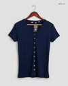 UK Imported secondhand Womens Tshirts - Emoi brand, Blue Cotton, Premium condition, for - Online Thrift Store Lahore Pakistan