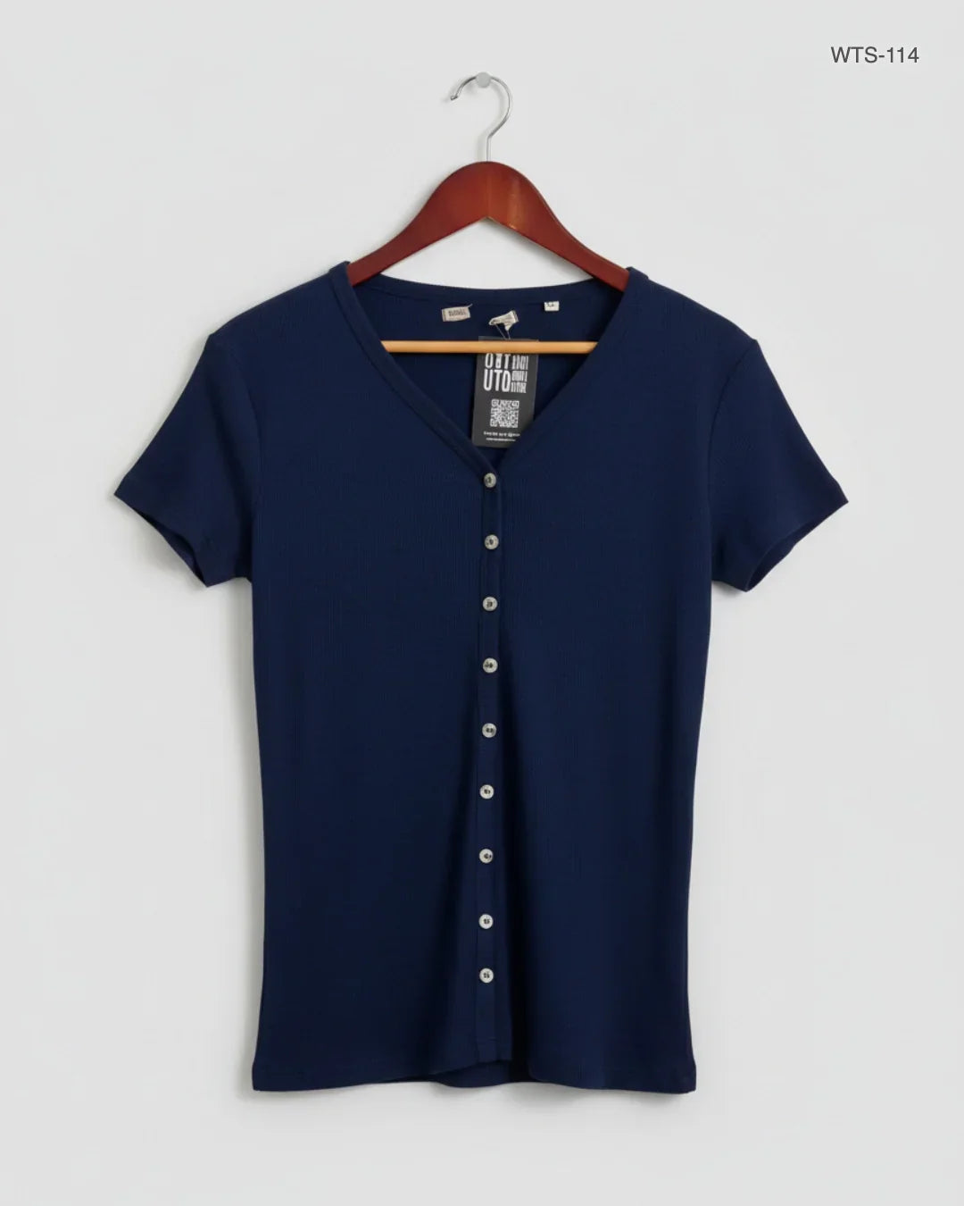 UK Imported secondhand Womens Tshirts - Emoi brand, Blue Cotton, Premium condition, for - Online Thrift Store Lahore Pakistan