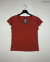 UK Imported secondhand Womens Tshirts - BodyFlirt brand, Maroon Polyester, Excellent condition, for - Online Thrift Store Karachi Pakistan