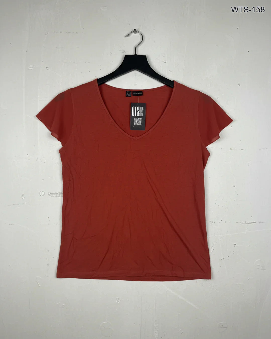 UK Imported secondhand Womens Tshirts - BodyFlirt brand, Maroon Polyester, Excellent condition, for - Online Thrift Store Karachi Pakistan