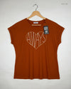 Womens Tshirts | Papaya | Preloved Branded | CINNAMIN BROWN Cotton | Premium | OTS Thrift Store Peshawar Pakistan