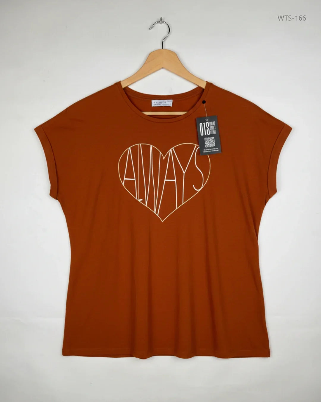 Womens Tshirts | Papaya | Preloved Branded | CINNAMIN BROWN Cotton | Premium | OTS Thrift Store Peshawar Pakistan