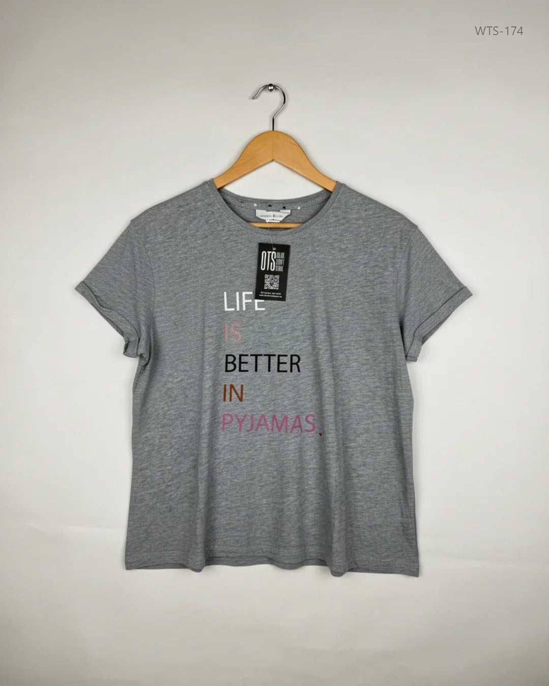 Womens Tshirts | DAY DREAM | Preloved Branded | Grey Cotton | Premium | OTS Thrift Store Islamabad Pakistan