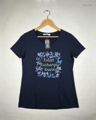 Shop Premium Womens Tshirts by YOURS | Preloved Branded Clothes | DarkBlue Cotton | | OTS Thrift Store Peshawar Pakistan