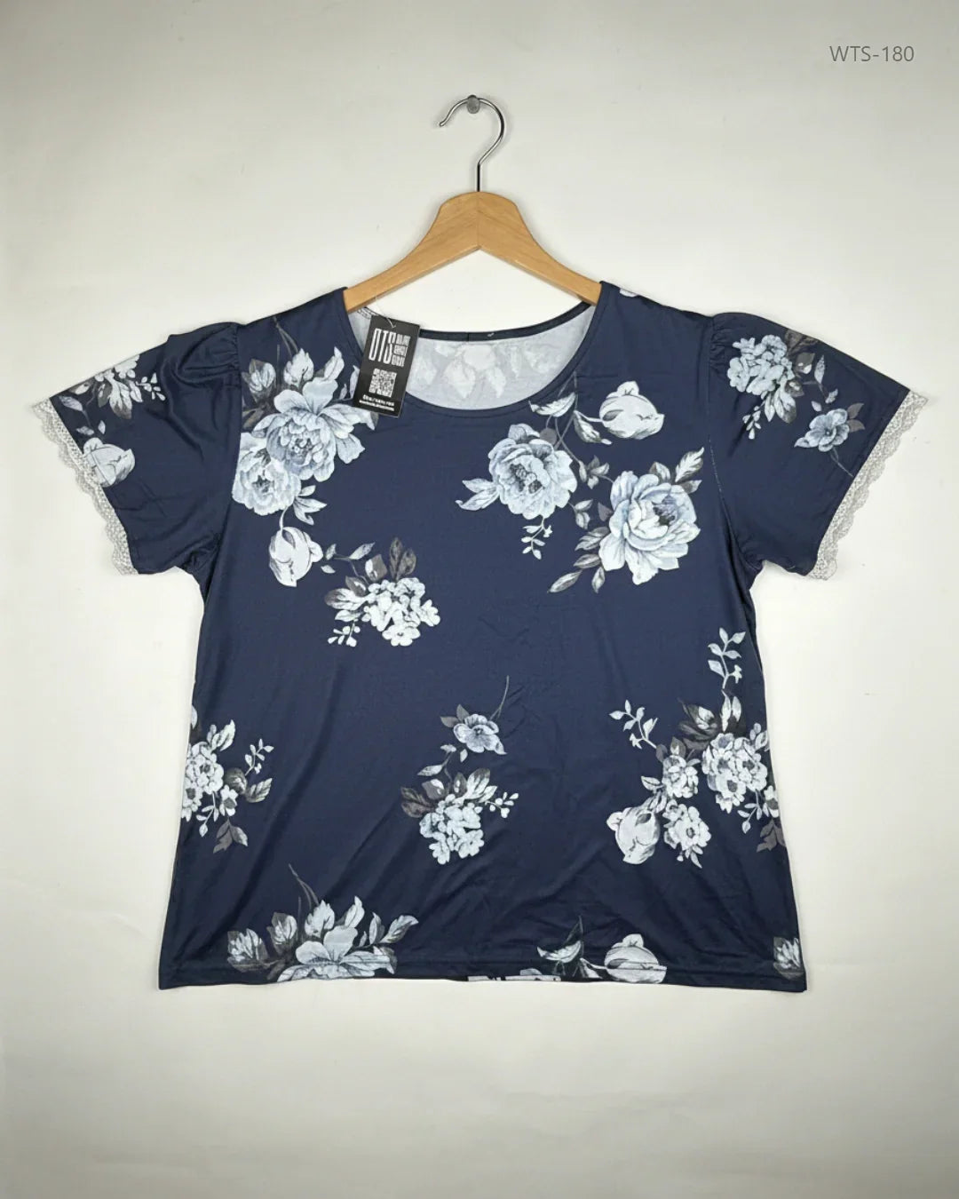 UK Imported secondhand Womens Tshirts - LABLE CUT brand, DarkBlue Polyester, Premium condition, for - Online Thrift Store Lahore Pakistan