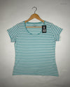 UK Imported secondhand Womens Tshirts - SANIYA brand, Cyan Cotton, Premium condition, for - Online Thrift Store Karachi Pakistan