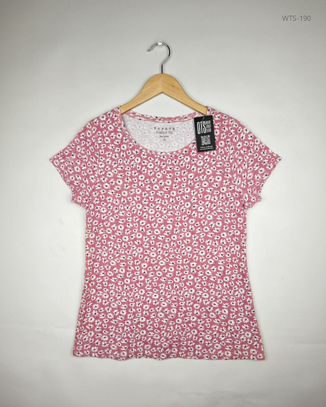 UK Imported secondhand Womens Tshirts - Papaya brand, Pink Cotton, Premium condition, for - Online Thrift Store Peshawar Pakistan