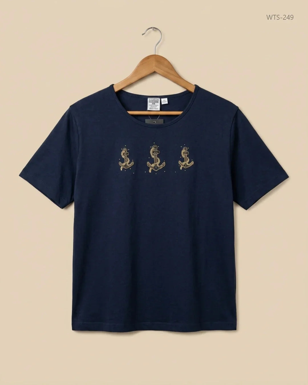 Premium Condition Womens Tshirts | Preloved Anne De Lancay | Blue Cotton | Thrift Shop for Womens Karachi Pakistan | OTS