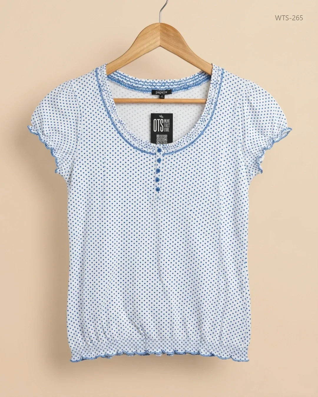 Preloved Premium Womens Tshirts by Papaya, SkyBlue Cotton for Womens - OTS Thrift Shop Islamabad Pakistan