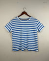 Secondhand Branded Womens Tshirts by Brax, Blue&white Cotton fabric, Premium condition, for Women - Online Thrift Shop Karachi Pakistan