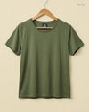 Shop Premium Womens Tshirts by CUT LABEL | Preloved Branded Clothes | Olive Cotton | Womens | OTS Thrift Store Lahore Pakistan