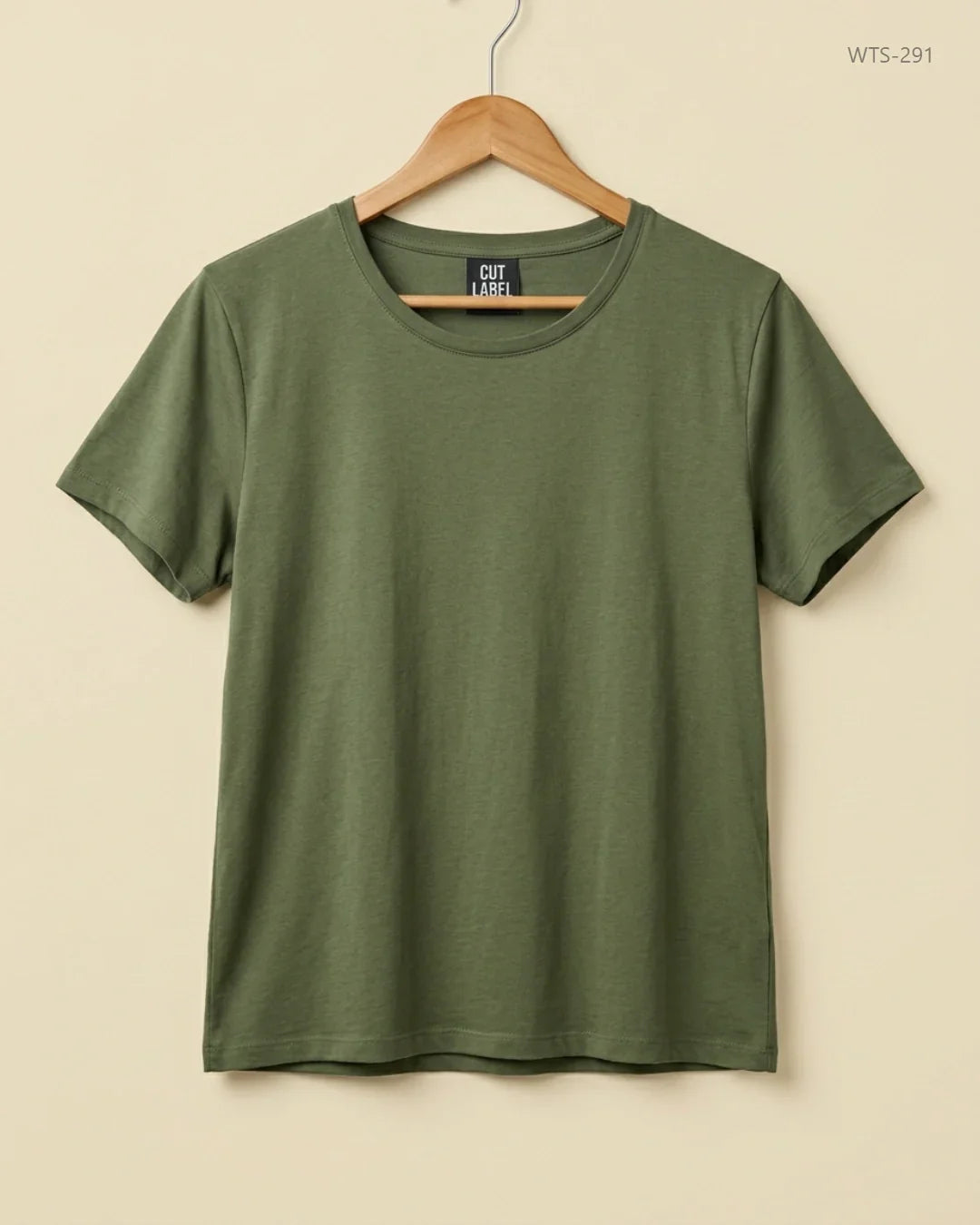 Shop Premium Womens Tshirts by CUT LABEL | Preloved Branded Clothes | Olive Cotton | Womens | OTS Thrift Store Lahore Pakistan
