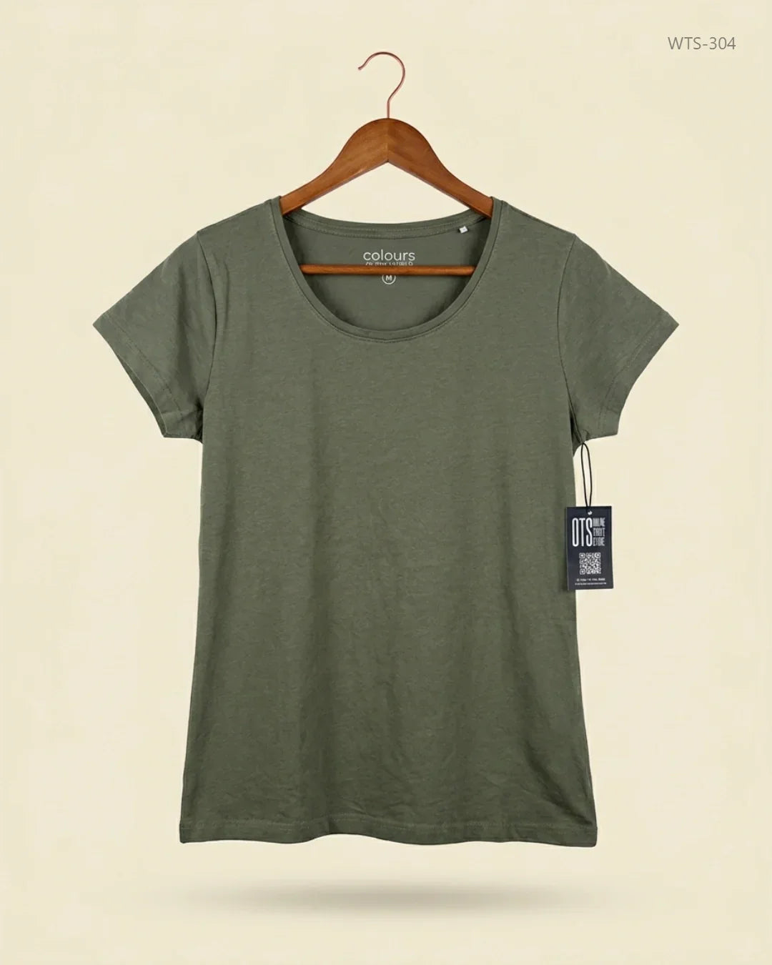 Shop Premium Womens Tshirts by Colors of The World | Preloved Branded Clothes | Olive Cotton | Womens | OTS Thrift Store Islamabad Pakistan