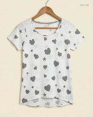 Secondhand Branded Womens Tshirts by gina, White Cotton fabric, Premium condition, for Womens - Online Thrift Shop Karachi Pakistan