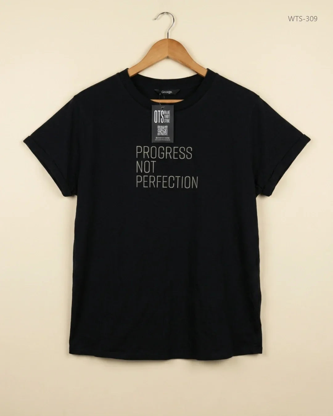 Shop Premium Womens Tshirts by George | Preloved Branded Clothes | Black Cotton | Womens | OTS Thrift Store Islamabad Pakistan