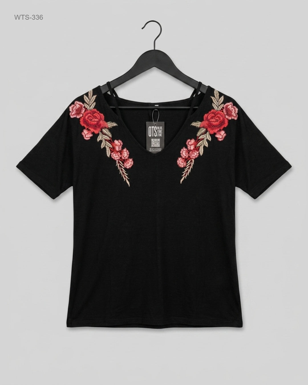 Shop Premium Womens Tshirts by CUT LABEL | Preloved Branded Clothes | Black Cotton | Womens | OTS Thrift Store Lahore Pakistan