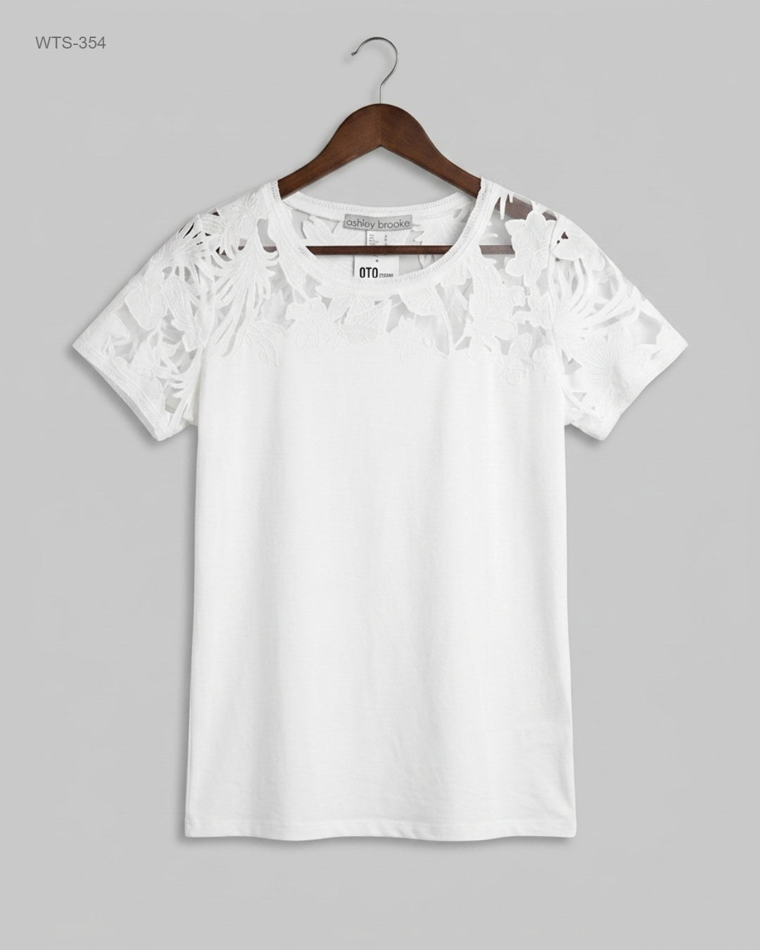 Womens Tshirts | ASHLEY BROOKE | Preloved Branded | White Polyester | Premium | OTS Thrift Store Islamabad Pakistan