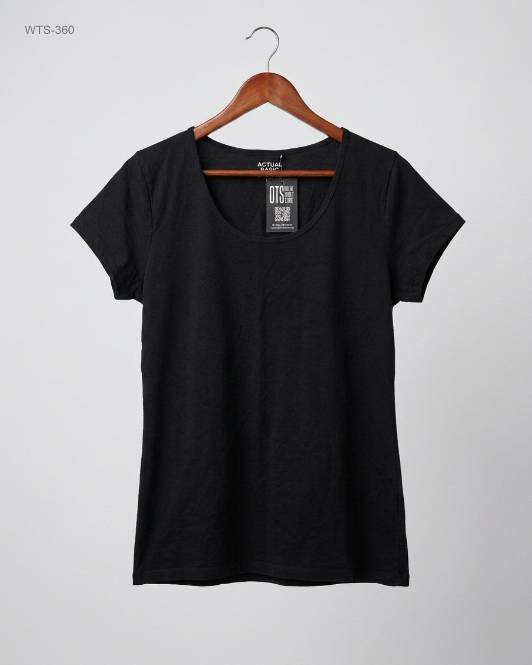 UK Imported secondhand Womens Tshirts - BASICS brand, Black Cotton, Premium condition, for Womens - Online Thrift Store Karachi Pakistan