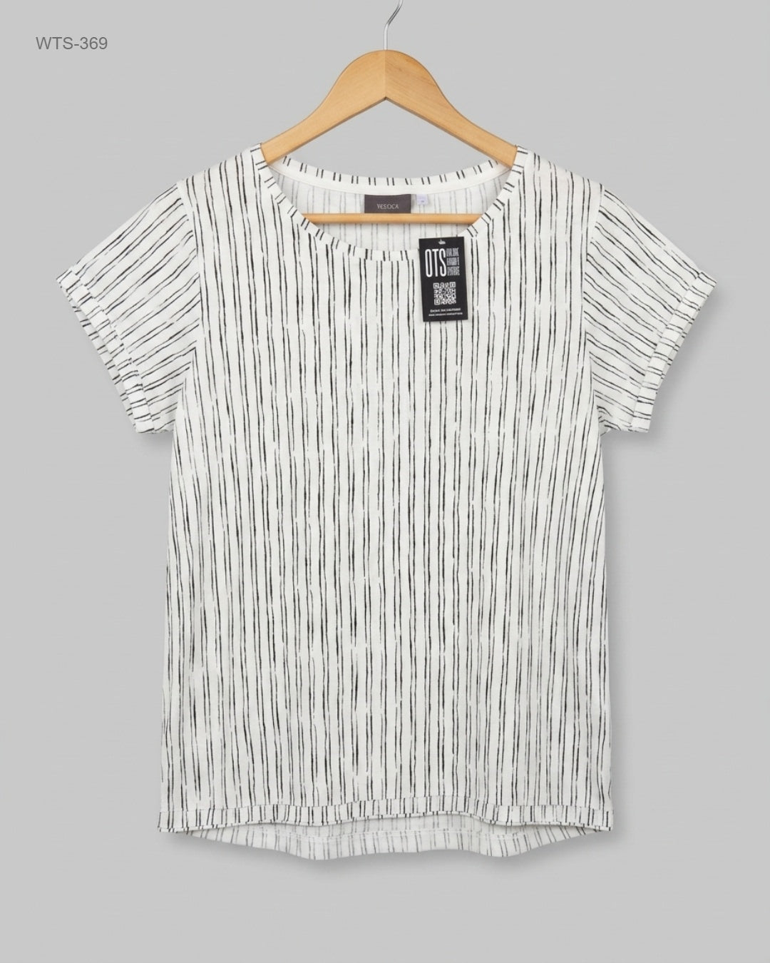 Shop Premium Womens Tshirts by YESSICA | Preloved Branded Clothes | Black & White Polyester | Womens | OTS Thrift Store Lahore Pakistan