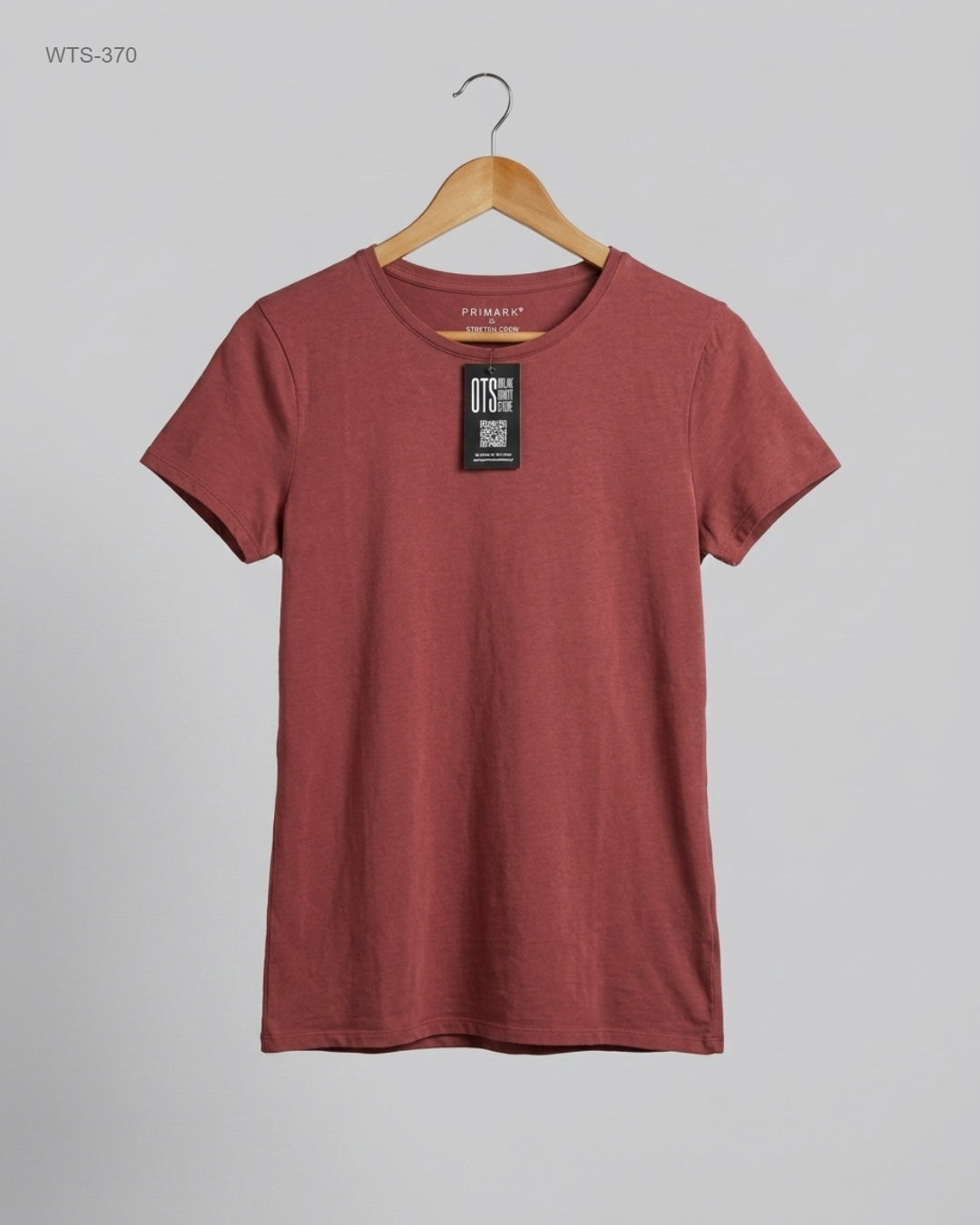 UK Imported secondhand Womens Tshirts - Primark brand, Maroon Cotton, Premium condition, for Womens - Online Thrift Store Peshawar Pakistan